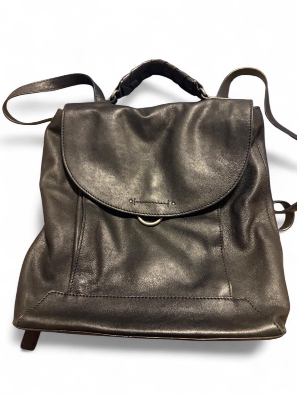 Lucky Brand Backpack Vala Black Leather Adjustable Straps